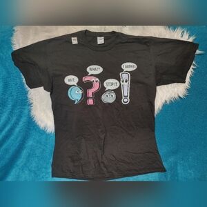 Funny Grammar Teacher Shirt, Punctuation Gift, Wait What Stop It XL Male Black